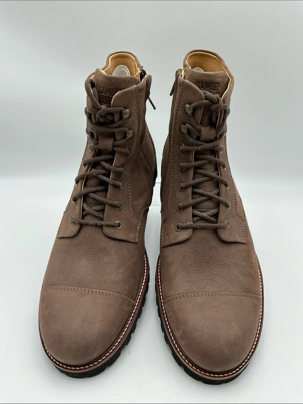 Samuel Hubbard Men's Brown Leather Lace-Up Cap-Toe Work Boots New Size 13